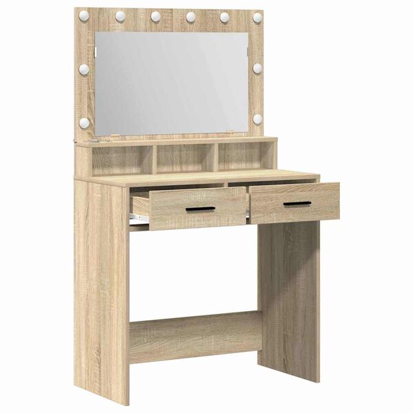 vidaXL Schminktisch Sonoma-Eiche 79 x 41 x 135 cm Holzwerkstoff