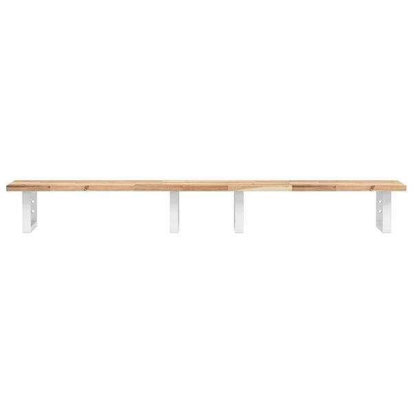 vidaXL Waschbeckenregal Wandmontage Stahl und Akazienholz