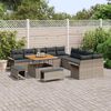 vidaXL Gartensofa-set mit Kissen 13 pcs Grau Poly-Rattan