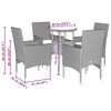 vidaXL 5-tlg. Garten-Essgruppe mit Kissen Beige Poly Rattan und Glas