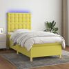 vidaXL Boxspringbett mit Matratze & LED Gr&uuml;n 90x190 cm Stoff