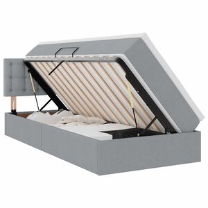 vidaXL Aufbewahrungsbett mit Matratze Hellgrau 100 x 200 cm Samt