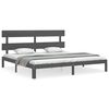 vidaXL Massivholzbett mit Kopfteil Grau 200x200 cm