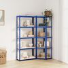 vidaXL Regale mit 5 B&ouml;den 2 Stk. Blau Stahl & Holzwerkstoff