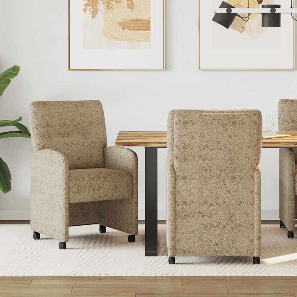 vidaXL Esszimmerst&uuml;hle mit Rollen 2 pcs Hellgrau 57 x 67 x 95 cm