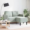 vidaXL 2-Sitzer-Sofa mit Chaiselongue L-Form Hellgrau 125 cm Samt