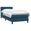 vidaXL Boxspringbett mit Matratze Dunkelblau 100x210 cm Samt