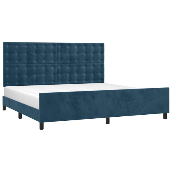 vidaXL Bettgestell ohne Matratze Dunkelblau 200x200 cm Samt