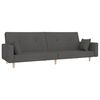 vidaXL Schlafsofa 2-Sitzer mit Fu&szlig;hocker Dunkelgrau Stoff