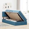 vidaXL Bett mit Stauraum und LED mit LED Dunkelblau 90 x 190 cm Samt