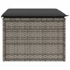 vidaXL Gartenhocker mit Kissen Grau 55x55x37 cm Poly Rattan