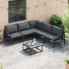 vidaXL Gartensofa-set mit Kissen 6 pcs Schwarz Stahl