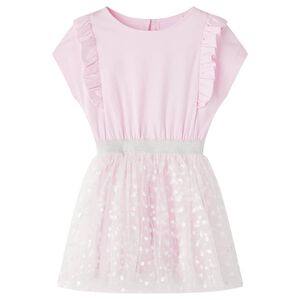 Kinderkleid mit R&uuml;schen Hellrosa 140