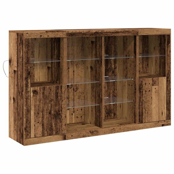 vidaXL LED-Sideboard Altholz 163 x 37 x 100 cm Holzwerkstoff