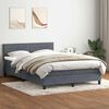 vidaXL Boxspringbett mit Matratze Dunkelgrau 140x220 cm Samt