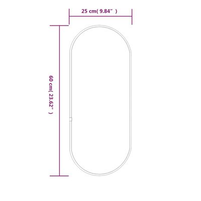 vidaXL Wandspiegel Schwarz 60x25 cm Oval