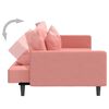 vidaXL Schlafsofa 2-Sitzer mit 2 Kissen Rosa Samt