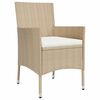 vidaXL 5-tlg. Garten-Essgruppe mit Kissen Beige Poly Rattan