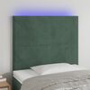 vidaXL LED Kopfteil Dunkelgr&uuml;n 100x5x118/128 cm Samt
