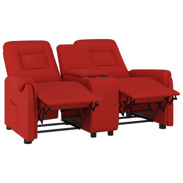 vidaXL Relaxsofa 2-Sitzer mit Getr&auml;nkehaltern Weinrot Kunstleder