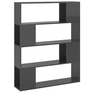 vidaXL B&uuml;cherregal Raumteiler Hochglanz-Grau 100x24x124 cm
