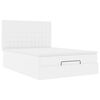 vidaXL Ottoman-Bett mit Matratze & LEDs Wei&szlig; 140x190 cm Kunstleder