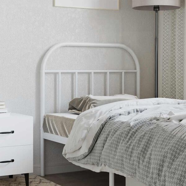 vidaXL Kopfteil Metall Wei&szlig; 90 cm