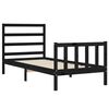vidaXL Massivholzbett mit Kopfteil Schwarz 100x200 cm