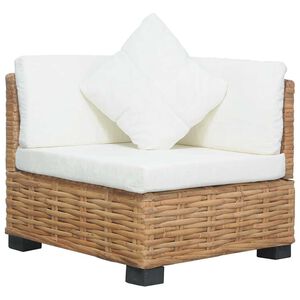 vidaXL Ecksofa mit Kissen Natürliches Rattan