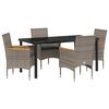 vidaXL Garten Essgruppe 5 stk. Grau Poly-Rattan