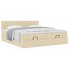 vidaXL Ottoman-Bett mit Matratzen Creme 160x200 cm Stoff