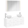 vidaXL Badezimmerm&ouml;bel-Set 4 pcs Wei&szlig; Ingenieurholz und Glas