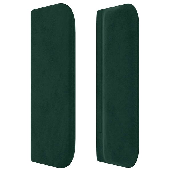 vidaXL Kopfteil mit Ohren Dunkelgr&uuml;n 203x16x78/88 cm Samt