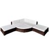 vidaXL 6-tlg. Garten-Lounge-Set mit Kissen Poly Rattan Braun