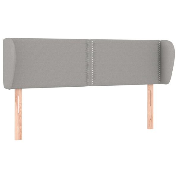 vidaXL Kopfteil mit Ohren Hellgrau 147x23x78/88 cm Stoff