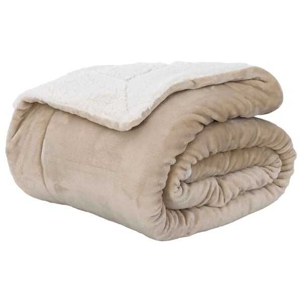 vidaXL &Uuml;berwurfdecke Beige 150 x 200 cm Fleece