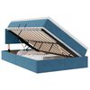 vidaXL LED-Speicherbett mit Matratze Blau 120 x 190 cm Samt