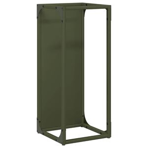 vidaXL Brennholzregal Olivgr&uuml;n 25x25x60 cm Kaltgewalzter Stahl