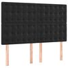 vidaXL Boxspringbett mit Matratze Schwarz 140x190 cm Samt
