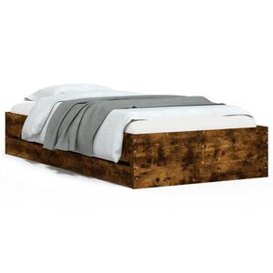 vidaXL Bettgestell mit Schubladen R&auml;uchereiche 90x190 cm Holzwerkstoff