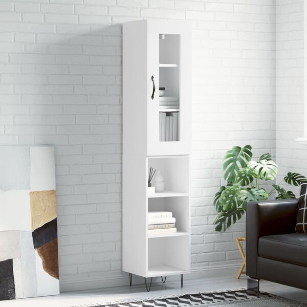 vidaXL Highboard Wei&szlig; 34,5x34x180 cm Holzwerkstoff