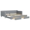 vidaXL Tagesbett Ausziehbar mit Schubladen Hellgrau 90x200 cm Stoff