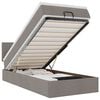 vidaXL Ottomane Bett mit Matratze & LEDs Taupe 90x200 cm Stoff