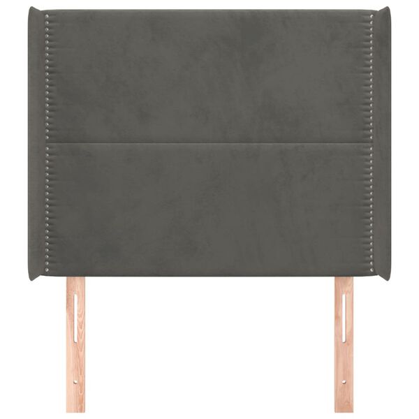 vidaXL Kopfteil mit Ohren Dunkelgrau 93x16x118/128 cm Samt