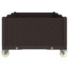 vidaXL Pflanzkasten mit Rollen Braun 150x80x54 cm PP