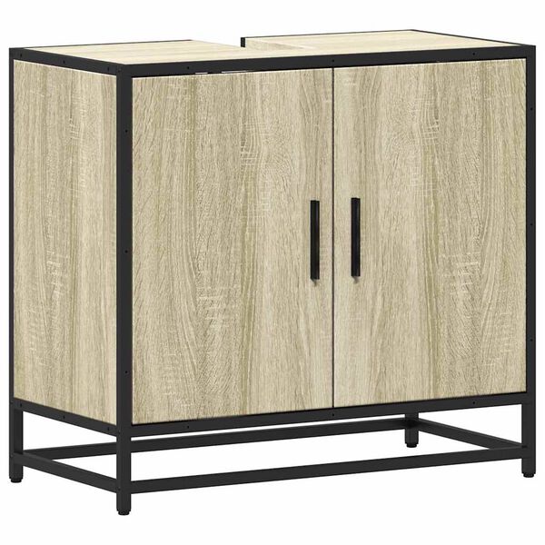 vidaXL Badezimmer-Waschbeckenschrank Sonoma-Eiche 65 x 33 x 60 cm Holzwerkstoff