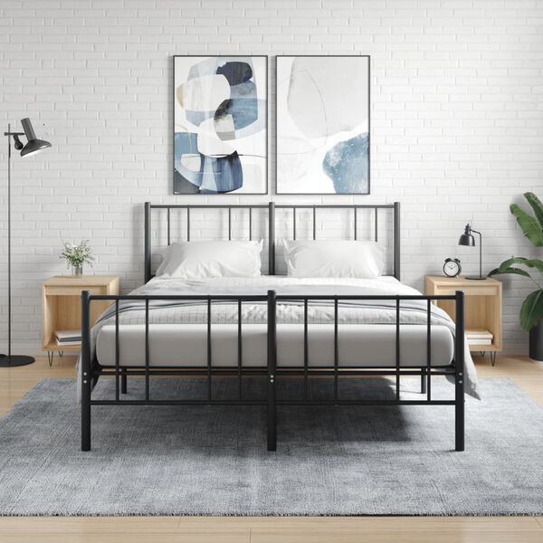 vidaXL Nachttische 2 Stk. Sonoma-Eiche 40x35x50 cm Holzwerkstoff