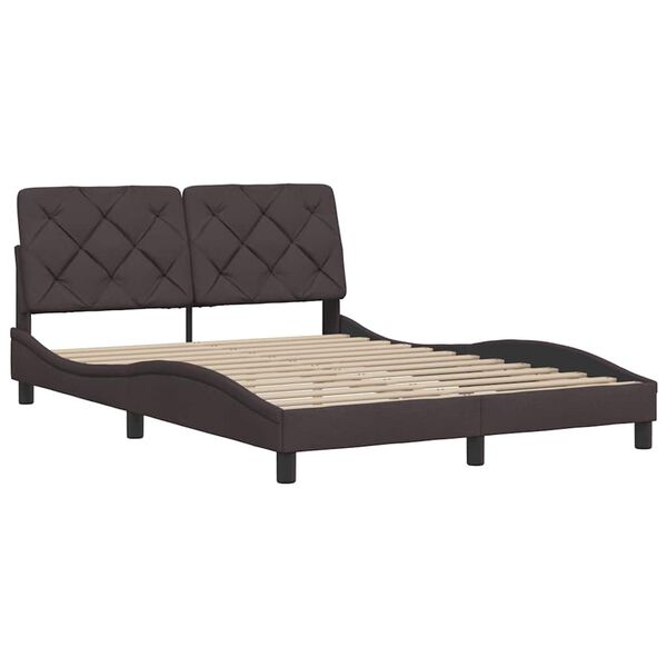 vidaXL Bettgestell ohne Matratze Dunkelbraun 140x200 cm Stoff