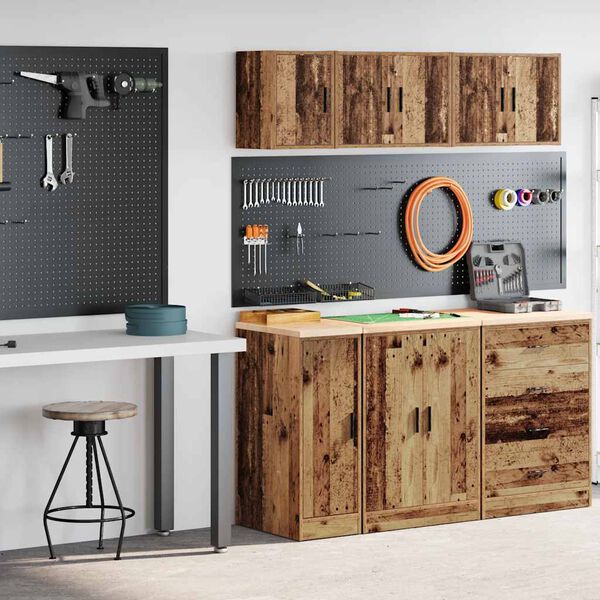 vidaXL Garagenschr&auml;nke 2 Stk. Altholz-Optik Holzwerkstoff