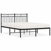 vidaXL Bettgestell mit Kopfteil Metall Schwarz 135x190 cm